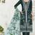 D green slub cotton suit with embroidered mutlri work