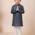 Blue festive wear designer cotton silk boys-kurta-pyjama