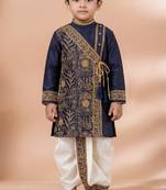 Blue festive wear designer viscose boys-dhoti-kurta