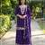 Violet chinon free size palazzo suit with embroidered & bearts work