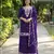 Violet chinon free size palazzo suit with embroidered & bearts work