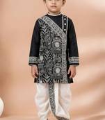Black festive wear designer viscose boys-dhoti-kurta