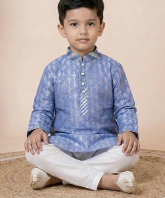 Multicolor festive wear designer jacquard boys-kurta-pyjama 2