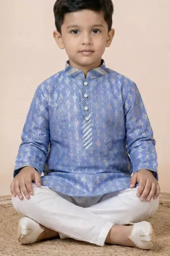 Multicolor festive wear designer jacquard boys-kurta-pyjama