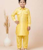 Yellow festive wear designer viscose boys-dhoti-kurta