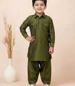 Green festive wear designer viscose boys-dhoti-kurta