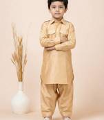 Brown festive wear designer viscose boys-dhoti-kurta