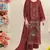 Maroon silk suit with embroidered & sequin 