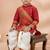 Red festive wear designer viscose boys-dhoti-kurta