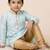 Blue festive wear designer jacquard boys-kurta-pyjama