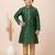 Green festive wear designer jacquard boys-kurta-pyjama