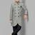 Grey festive wear designer art dupion silk boys-indo-western-dress