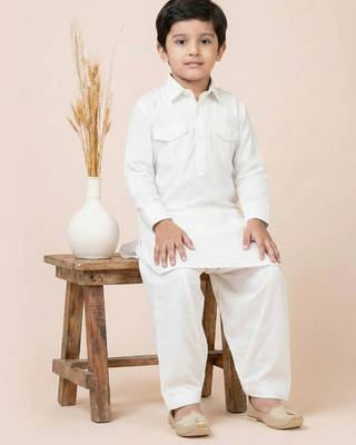 White festive wear designer viscose boys-dhoti-kurta 2