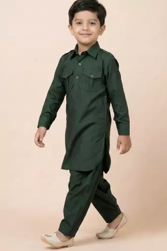Green festive wear designer viscose boys-dhoti-kurta