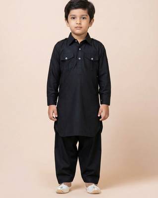 Black festive wear designer viscose boys-dhoti-kurta 3