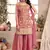 Womens Pink Color Banarasi Silk Kurta Sharara Set