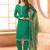 D green chiffon suit with digiral printed & beats work