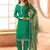D green chiffon suit with digiral printed & beats work