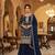 Navy chinon sharara suit with embroidery & sequin work
