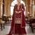 Maroon chinon stitched sharara suit with embroidery & sequence work