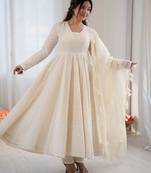 Premium quality kora cotton anarkali showroom finished | ready to wear collection