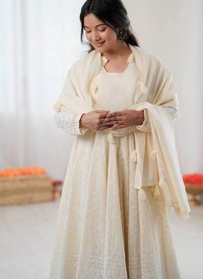 Premium quality kora cotton anarkali showroom finished | ready to wear collection 2