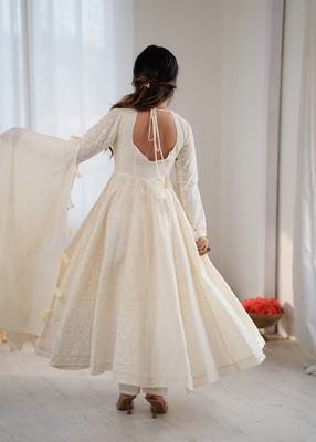 Premium quality kora cotton anarkali showroom finished | ready to wear collection 3