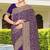Purple zarkan embroidered georgette designer saree for women