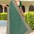 Teal green zarkan embroidered georgette designer saree for women