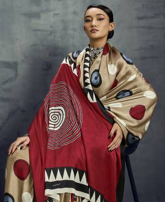 Modal satin ajrakh print saree  handblock inspired ethnic wear for women 3