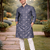 Grey color mate copper sequence work parbon silk kurta payjama set