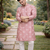 Pink color mate copper sequence work parbon silk kurta payjama set