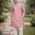 Pink color mate copper sequence work parbon silk kurta payjama set