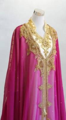 Luxurious Rani pink inner jacket With Gold Work Stitched Dress 2