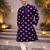 Purple color mate copper sequence work parbon silk kurta payjama set