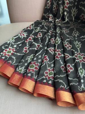Black Color hand woven Patola art silk saree 2