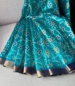 Teal Color hand woven Patola Silk Saree