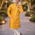 Yellow color mate copper sequence work parbon silk kurta payjama set