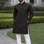 Black color silver and mate sequence embroidery work silk kurta payjama set