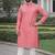 Pink color silver and mate sequence embroidery work silk kurta payjama set