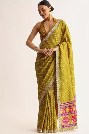 Manipuri silk printed saree with embroidery lace border – elegant ethnic wear for women