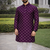 Purple color silver and mate sequence embroidery work silk kurta payjama set