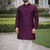 Purple color silver and mate sequence embroidery work silk kurta payjama set