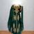 Luxurious Green Kaftan With Gold Work Stitched Dress
