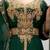Luxurious Green Kaftan With Gold Work Stitched Dress