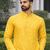 Yellow color silver and mate sequence embroidery work silk kurta payjama set