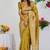 Subham mustard silk blend saree with woven design & unstitched blouse piece for women
