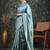 Subham turquoise silk blend saree with woven design & unstitched blouse piece for women