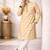 Cream color jaquard weaving work jaquard silk kurta payjama set