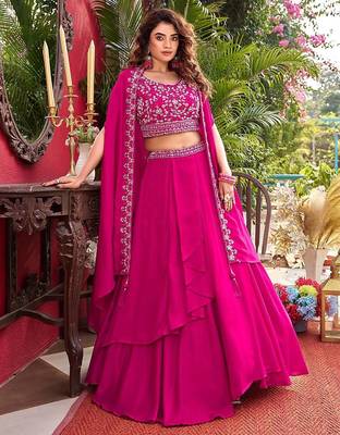 PURE VICHITRA SILK PREMIUM QUALITY WEDDING SPECIAL WESTERN LEHNGHA CHOLI 1